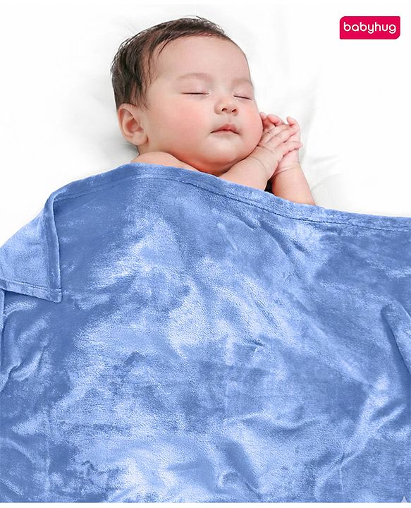 Babyhug Super Soft Coral Fleece Baby Blanket with Ultra-Soft Lightweight & Breathable Blanket  - Grey