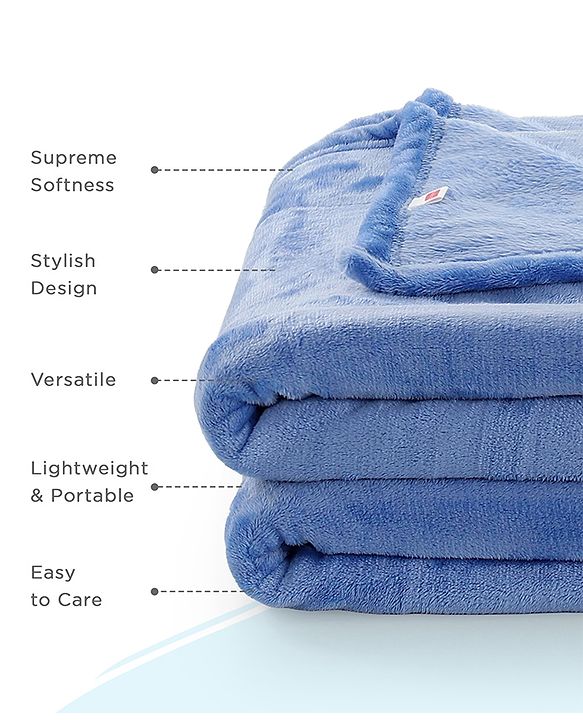 Babyhug Super Soft Coral Fleece Baby Blanket with Ultra-Soft Lightweight & Breathable Blanket  - Grey