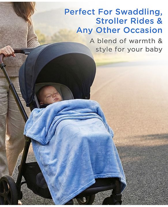 Babyhug Super Soft Coral Fleece Baby Blanket with Ultra-Soft Lightweight & Breathable Blanket  - Grey