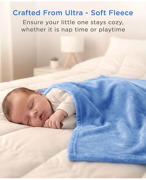 Babyhug Super Soft Coral Fleece Baby Blanket with Ultra-Soft Lightweight & Breathable Blanket  - Grey