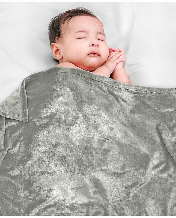Babyhug Super Soft Coral Fleece Baby Blanket with Ultra-Soft Lightweight & Breathable Blanket  - Grey