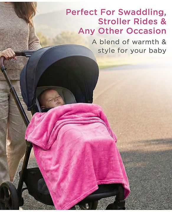 Babyhug Super Soft Coral Fleece Baby Blanket with Ultra-Soft Lightweight & Breathable Blanket  - Grey