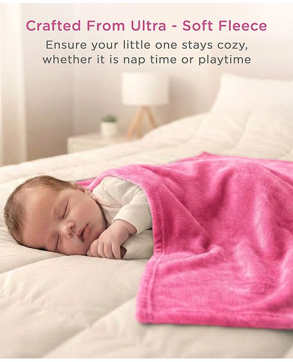 Babyhug Super Soft Coral Fleece Baby Blanket with Ultra-Soft Lightweight & Breathable Blanket  - Grey