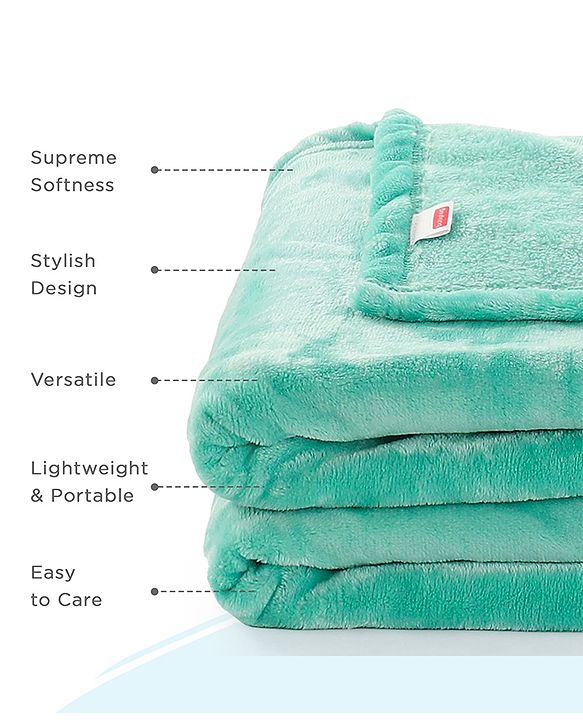 Babyhug Super Soft Coral Fleece Baby Blanket with Ultra-Soft Lightweight & Breathable Blanket  - Grey