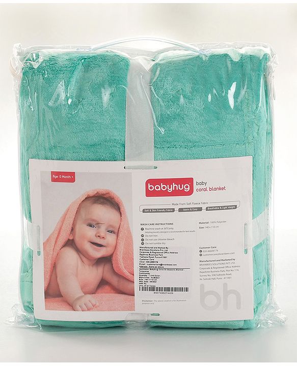 Babyhug Super Soft Coral Fleece Baby Blanket with Ultra-Soft Lightweight & Breathable Blanket  - Grey