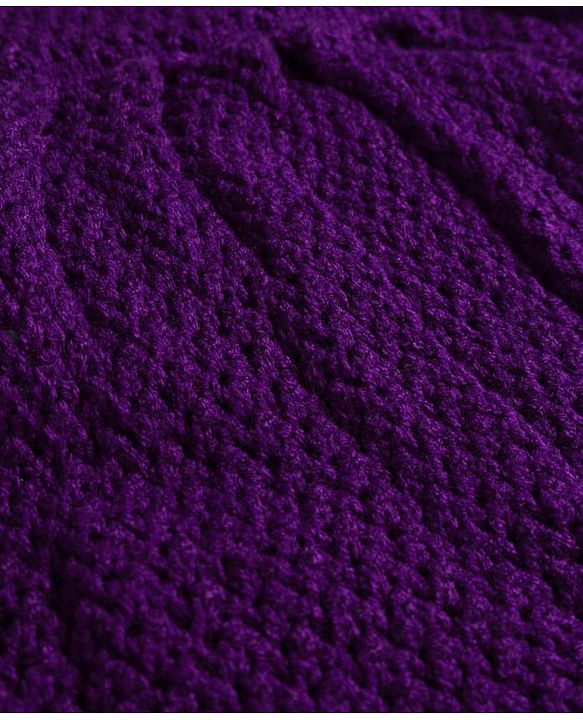 Babyhug Knitted Solid Woollen Dress & Full Sleeves Inner Tee - Purple & White