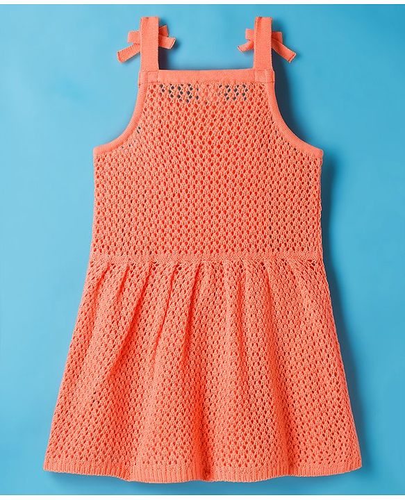 Babyhug Knitted Solid Woollen Dress & Full Sleeves Inner Tee - Purple & White