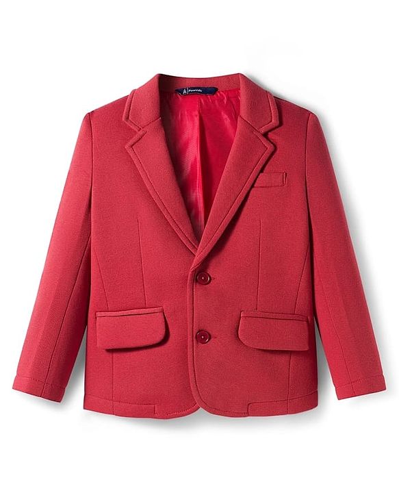 Pine Kids Knit Full Sleeves Solid Blazer - Red