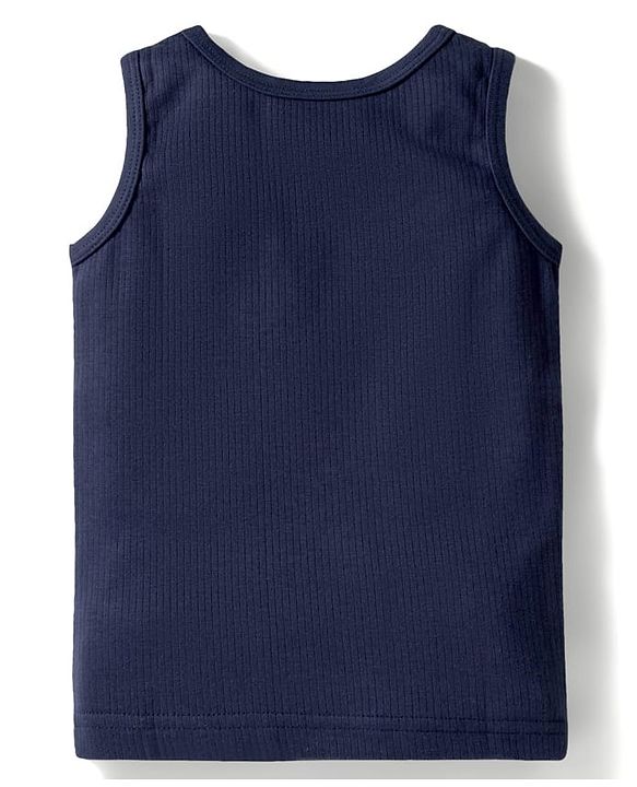 Babyhug Knit Full Sleeves Solid Colour Thermal Inner Wear Set - Navy Blue
