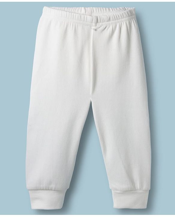 Babyhug Knit Full Sleeves Solid Color Pullover & Sleeveless Thermal Vest & Pant Set - Offwhite