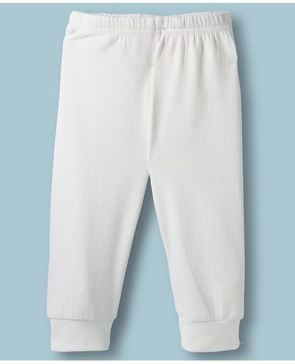 Babyhug Knit Full Sleeves Solid Color Pullover & Sleeveless Thermal Vest & Pant Set - Offwhite