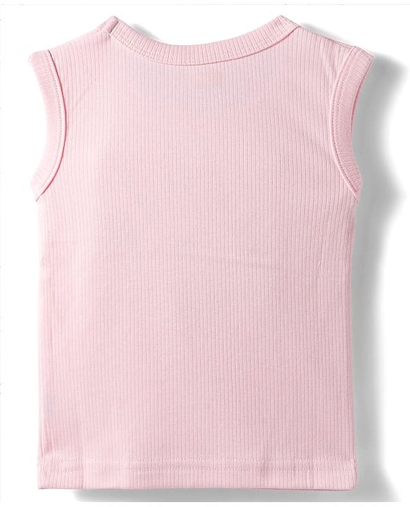 Babyhug Knit Full Sleeves Solid Color Pullover & Sleeveless Thermal Vest & Pant Set - Pink