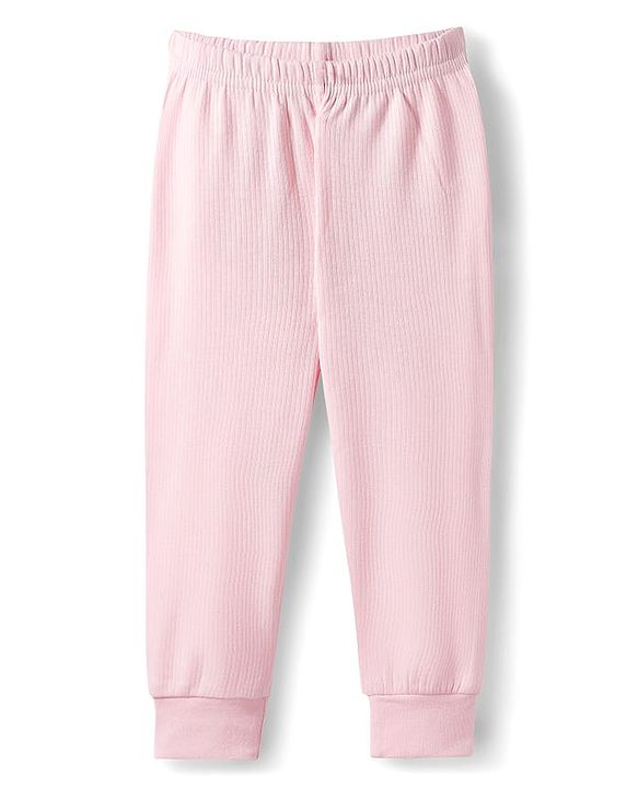 Babyhug Knit Full Sleeves Solid Color Pullover & Sleeveless Thermal Vest & Pant Set - Pink