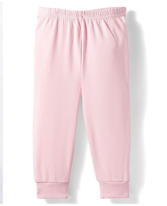 Babyhug Knit Full Sleeves Solid Color Pullover & Sleeveless Thermal Vest & Pant Set - Pink