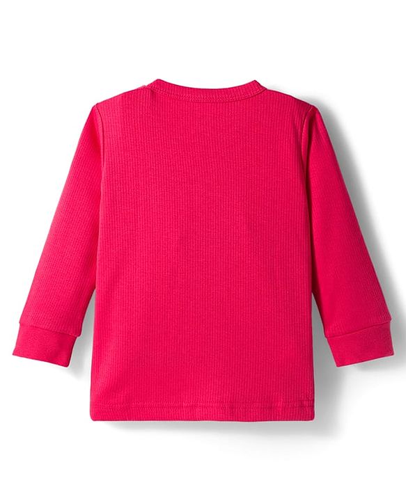 Babyhug Knit Full Sleeves Solid Thermal Set With Vest - Red