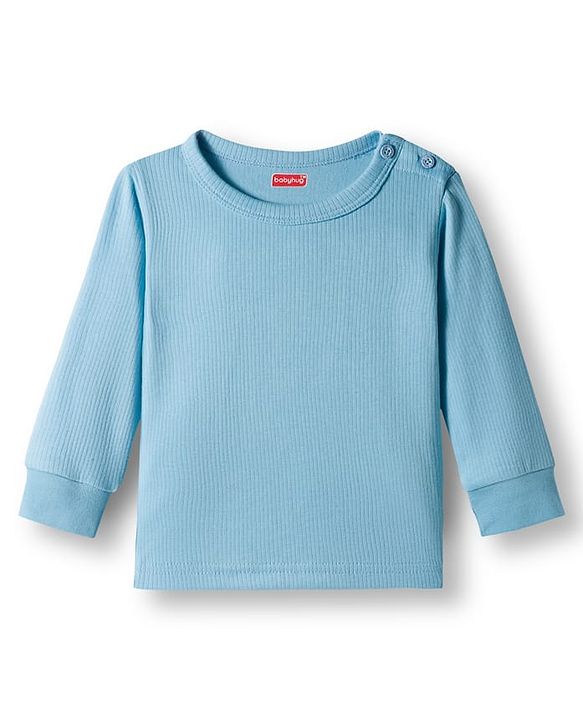 Babyhug Knit Full Sleeves Thermal Inner Wear Set - Light Blue