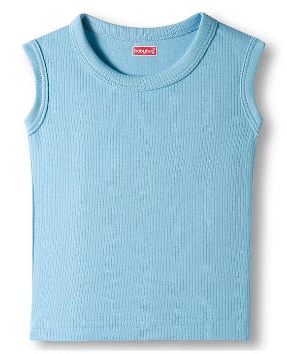 Babyhug Knit Full Sleeves Thermal Inner Wear Set - Light Blue