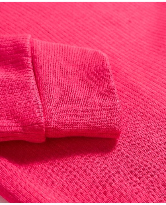 Babyhug Knit Full Sleeves Solid Color Thermal Vest & Pant Set - Red
