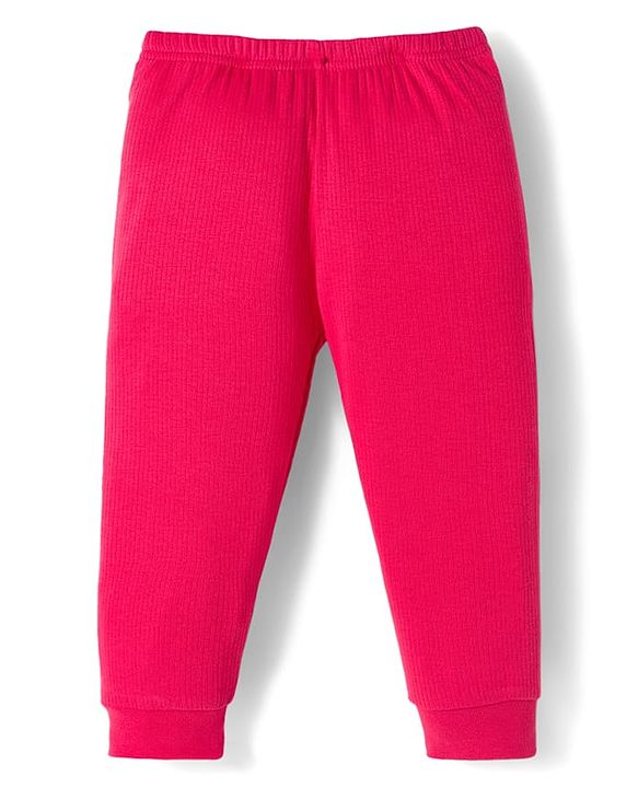 Babyhug Knit Full Sleeves Solid Color Thermal Vest & Pant Set - Red