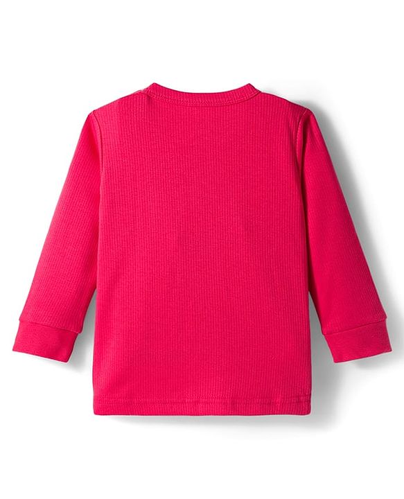 Babyhug Knit Full Sleeves Solid Color Thermal Vest & Pant Set - Red