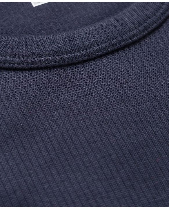 Babyhug Knit Full Sleeves Solid Thermal Inner Wear Front Open & Pullover Vest Pack of 2 - Navy Blue