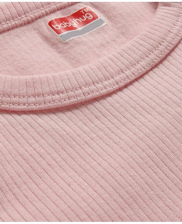 Babyhug Knit Full Sleeves Solid Color Front open & Pullover Thermal Inner Wear Vest Pack of 2 - Pink
