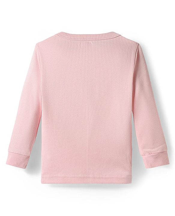 Babyhug Knit Full Sleeves Solid Color Front open & Pullover Thermal Inner Wear Vest Pack of 2 - Pink