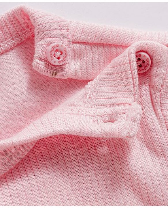 Babyhug Knit Full Sleeves Solid Color Front open & Pullover Thermal Inner Wear Vest Pack of 2 - Pink