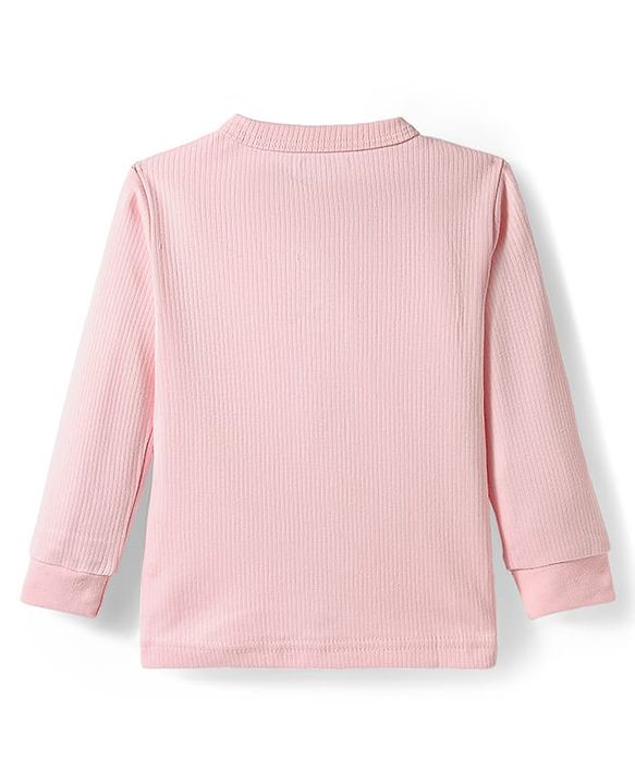 Babyhug Knit Full Sleeves Solid Color Front open & Pullover Thermal Inner Wear Vest Pack of 2 - Pink
