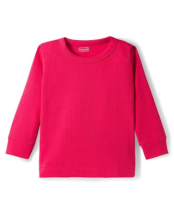 Babyhug Knit Full Sleeves Solid Color Front open & Pullover Thermal Inner Wear Vest Pack of 2 - Red