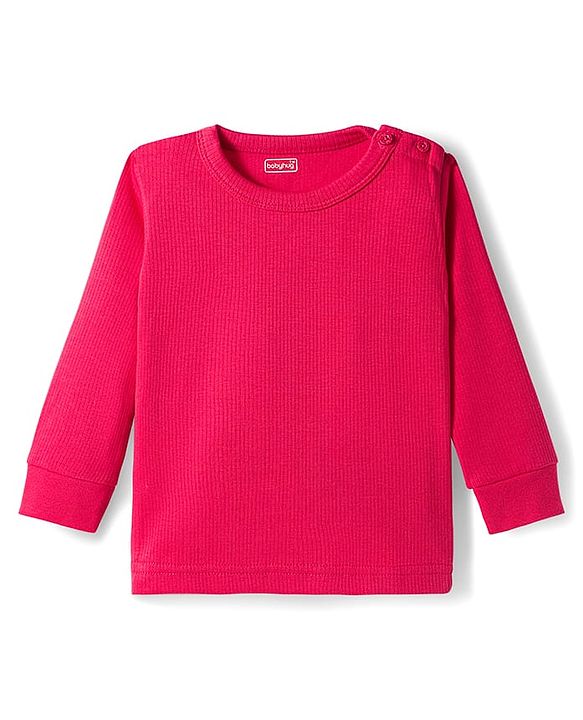 Babyhug Knit Full Sleeves Solid Color Front open & Pullover Thermal Inner Wear Vest Pack of 2 - Red