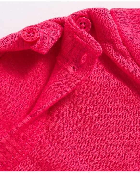 Babyhug Knit Full Sleeves Solid Color Front open & Pullover Thermal Inner Wear Vest Pack of 2 - Red