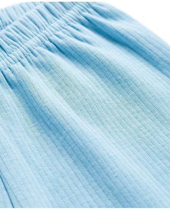 Babyhug Knit Full Length Solid Thermal Pants Pack of 2 - Pink & Light Blue