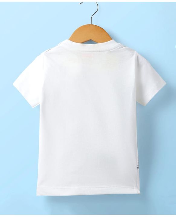 Babyhug Knit Full Sleeves Text Printed Blazer with T-Shirt - White