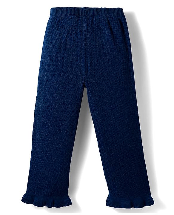 Babyhug Sweater Knit Full Length Solid Woollen Pant - Red