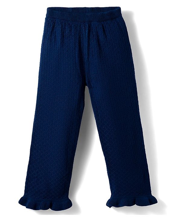 Babyhug Sweater Knit Full Length Solid Woollen Pant - Red