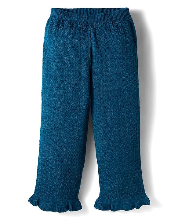 Babyhug Sweater Knit Full Length Solid Woollen Pant - Red