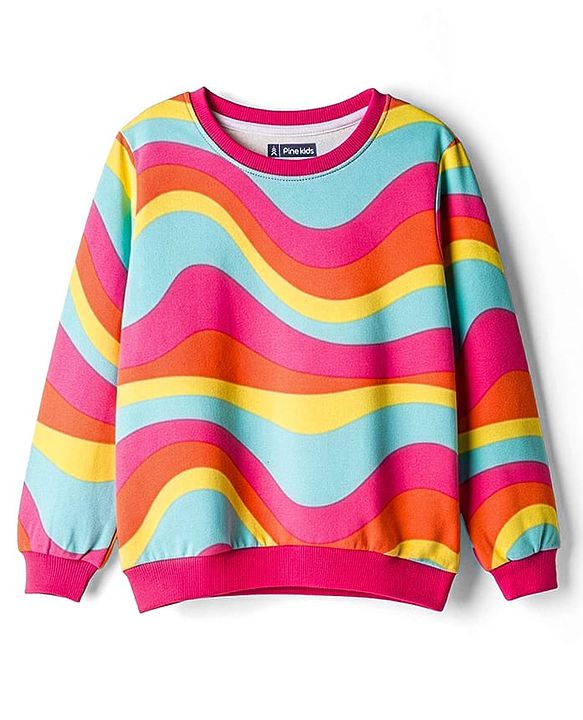 Pine Kids Cotton Knit Full Sleeves Printed Sweatshirt - Multicolor