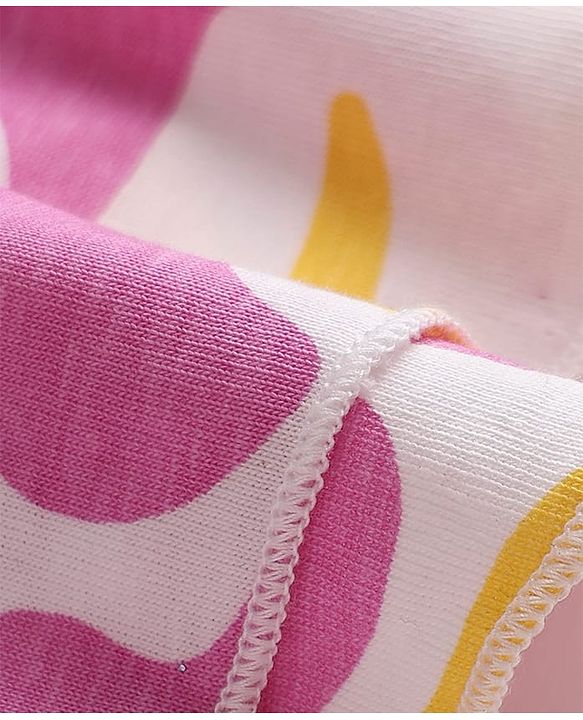 Pine Kids Cotton Knit Half Flutter Sleeves Top with Abstract Print - Multicolor