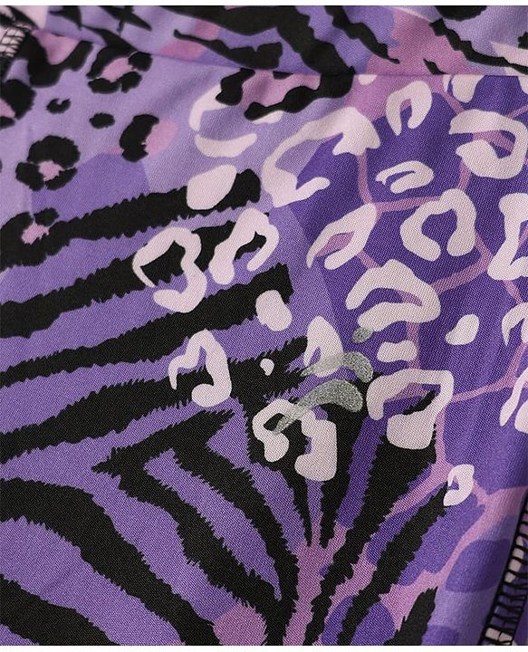 Pine Active Knit Full Length Super Stretch Printed Leggings - Violet