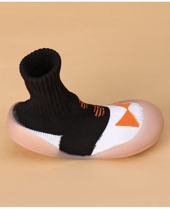 Cute Walk by Babyhug Slip on Sock Shoes with Bow Embroidery - Blue