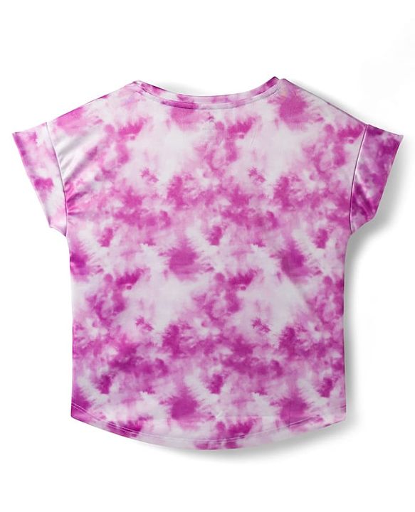 Pine Active Knit Half Sleeves T-Shirt with Text Print - Purple