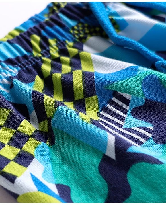 Babyhug Cotton Knit Full Length Lounge Pant with Smiley  Print - Multicolor