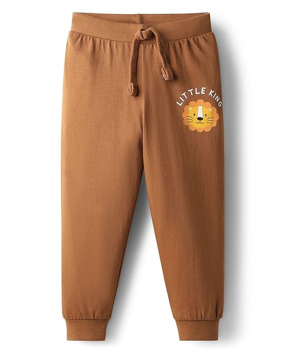 Babyhug Cotton Knit Full Length Lion Printed Lounge Pants Pack Of 3  - Multi Colour