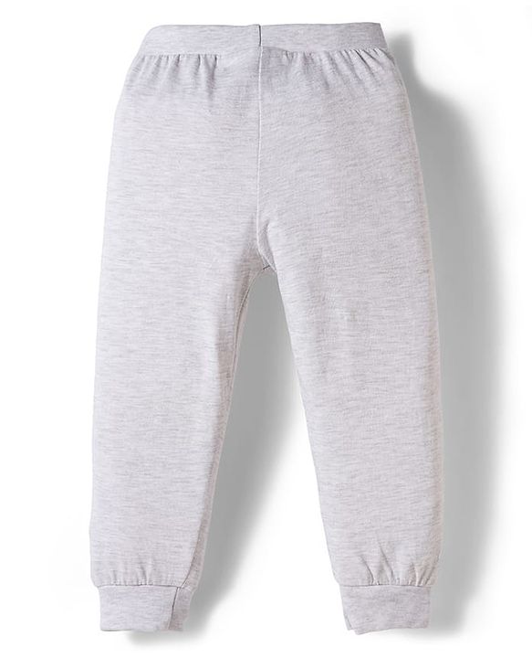 Babyhug Cotton Knit Full Length Lounge Pant With Stripes & Dino Print Pack Of 3 - Aqua Olive Green & Grey