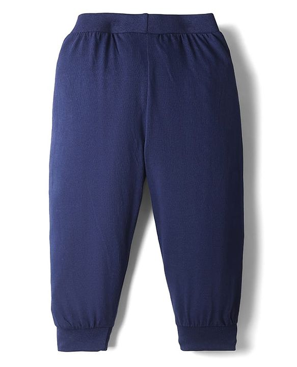 Babyhug Cotton Knit Full Length Football Printed Lounge Pants Pack of 3 - Navy Blue Yellow & Red