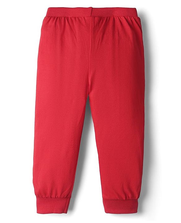 Babyhug Cotton Knit Full Length Football Printed Lounge Pants Pack of 3 - Navy Blue Yellow & Red