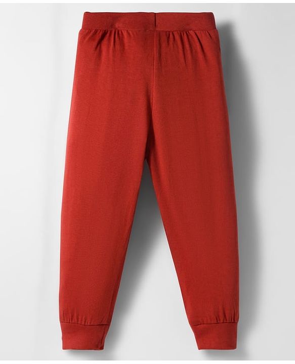 Babyhug Cotton Knit Full Length Lounge Pants with Teddy Bear Print Pack of 3 - Red Blue & Olive Green