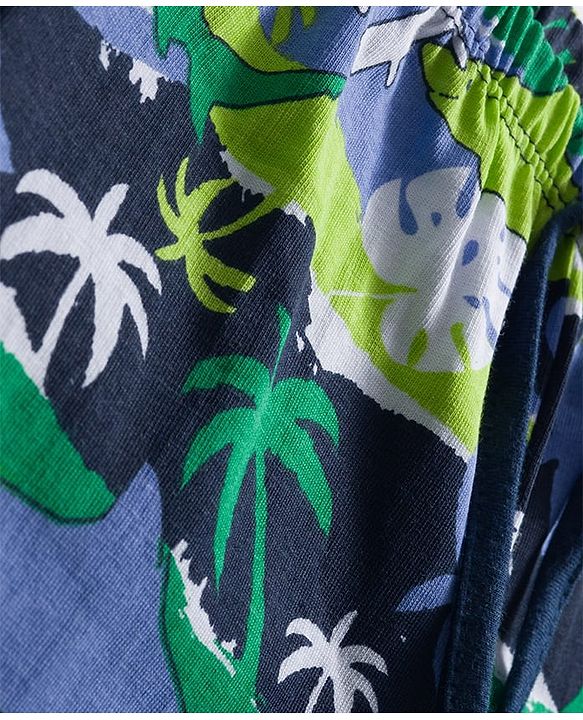 Babyhug Cotton Knit Full Length Lounge Pant with Beach & Sea Life Theme Print - Multicolor