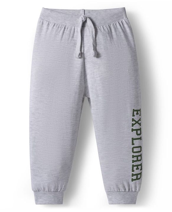 Babyhug Cotton Knit Full Length Lounge Pants With Camouflage & Text Print Pack of 5 - Olive Green White & Yellow